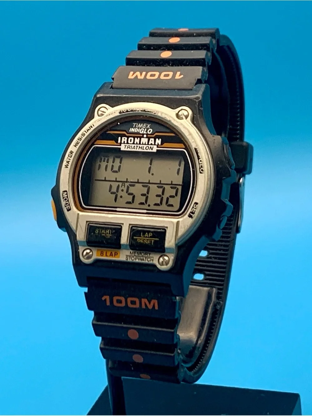 TIMEX IRONMAN TRIATHLON Men’s Vintage 1994 8 Lap Digital Watch Works New Battery